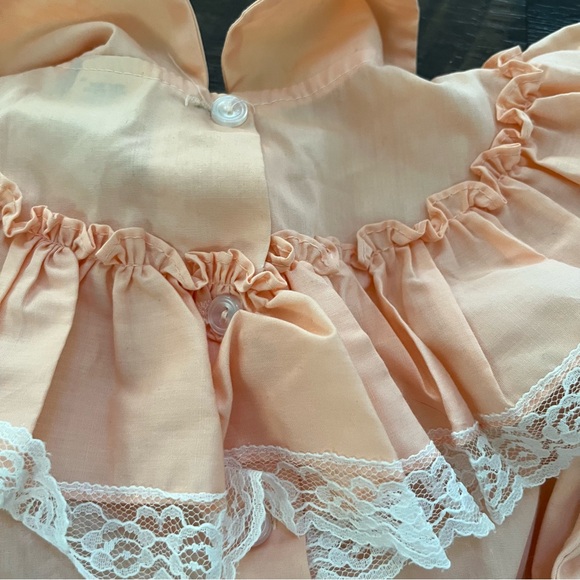 Vintage sugar plum peach pink ruffle lace frilly circle pageant dress 5 *READ - Picture 11 of 15